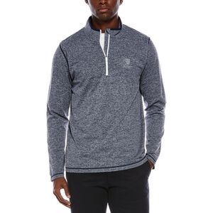 Ben Sherman Mens Seamless Knit 1/4-Zip Pullover, Navy